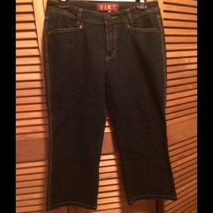 Dirt Dark Blue Denim Capris